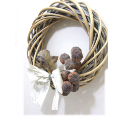 Wianek z wikliny Szary Rustyklany 30cm